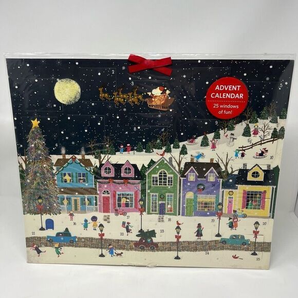 Advent Calendar Winter Wonderland Galison Design 25 Windows Ribbon Hanger NWT - Picture 5 of 15